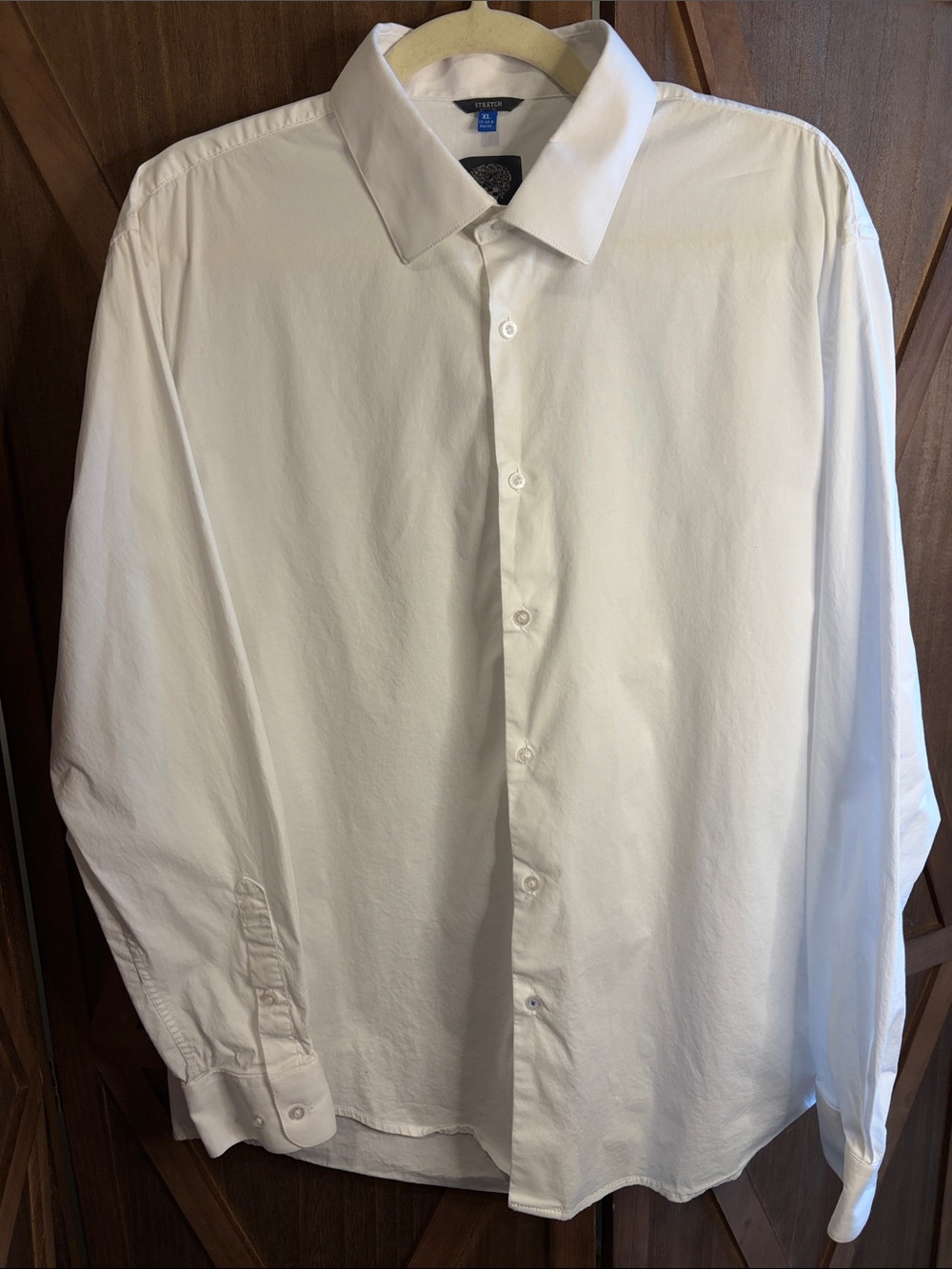VINCE CAMUTO Men Dress Shirt White Stretch Long Sleeve Button Down XL 17-17.5